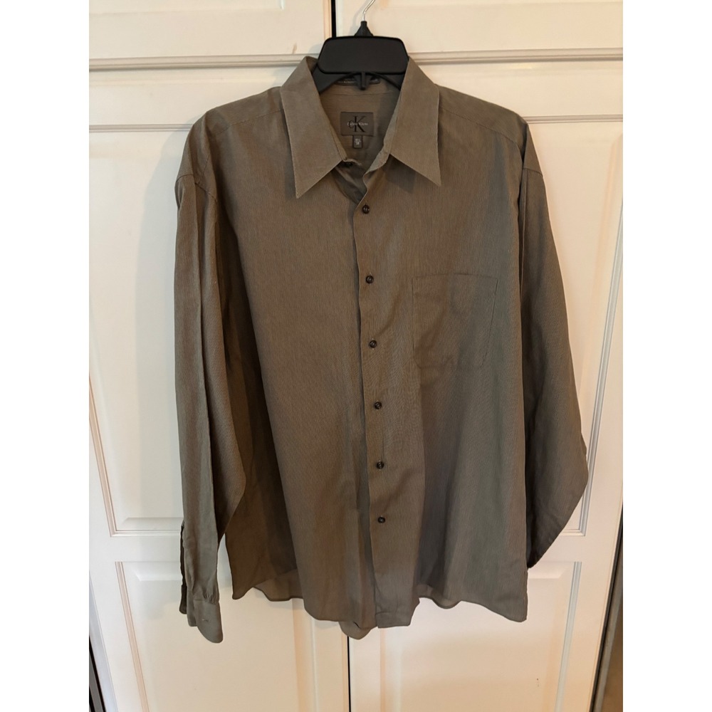 Calvin Klein Men's Long Sleeve Dress Shirt Size‎ 16 1/2 36 Striped Button Up